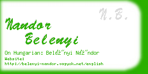 nandor belenyi business card